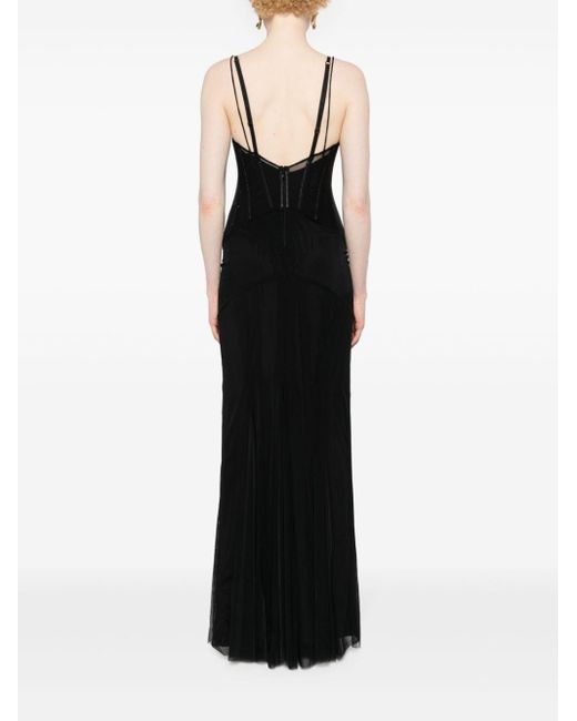 Vestido largo de malla Dolce & Gabbana de color Black