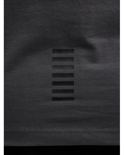 EA7 Gray Logo-Print Long-Sleeved T-Shirt for men