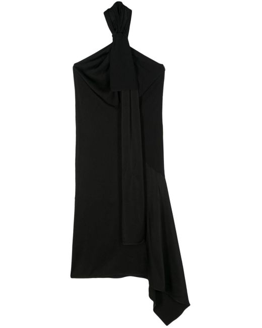 Vestido midi asimétrico con nudo Givenchy de color Black