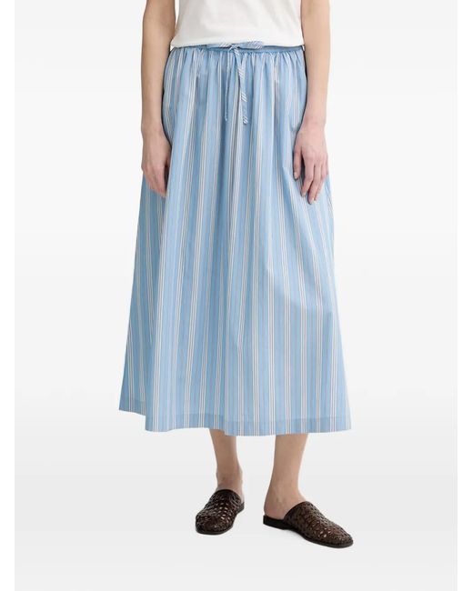 Marc O' Polo Blue Striped Drawstring Maxi Skirt
