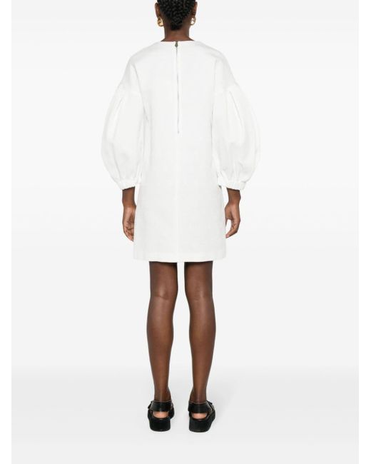 Max Mara White Embossed-logo Mini Dress