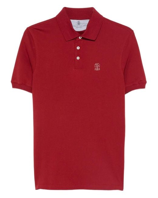Brunello Cucinelli Logo-Embroidered Polo Shirt for men