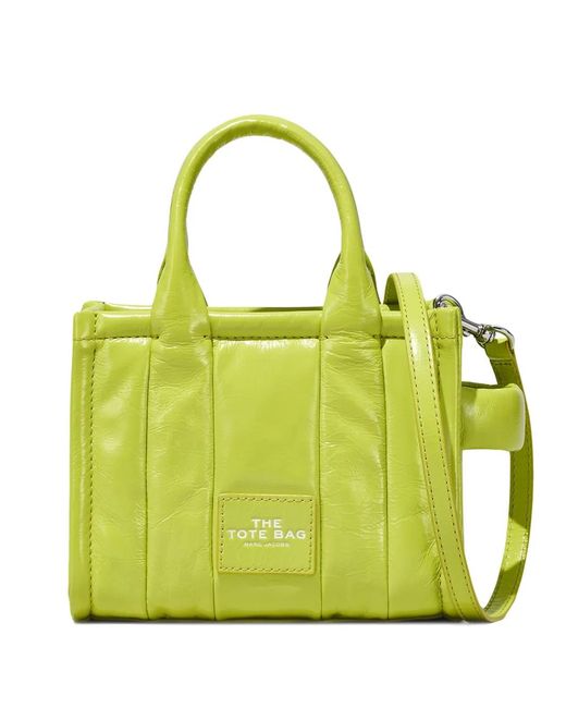 Marc Jacobs Green The Shiny Crinkle Leather Tote Bag