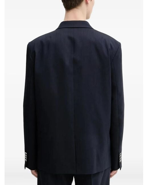 IRO Blue Double-Breasted Belted Blazer for men