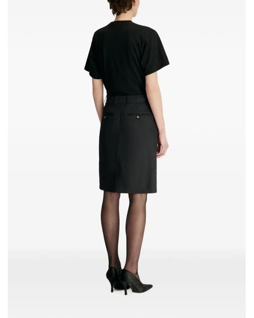 Loulou de Saison Black Elsie Straight-Fit Midi Skirt