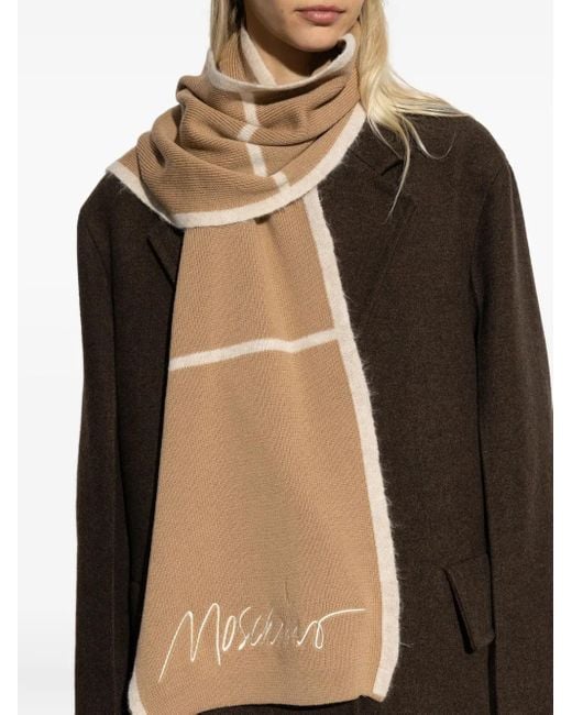 Moschino ロゴ パネル スカーフ Natural
