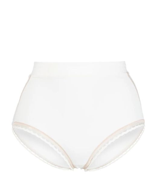 Eres White Tempo High-Waist Lace-Trim Briefs