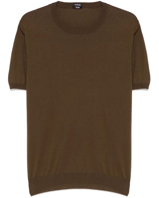 Kiton Gestricktes T-Shirt in Brown für Herren