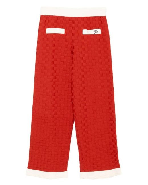 Pantaloni Con Inserti A Contrasto di Karl Lagerfeld in Red
