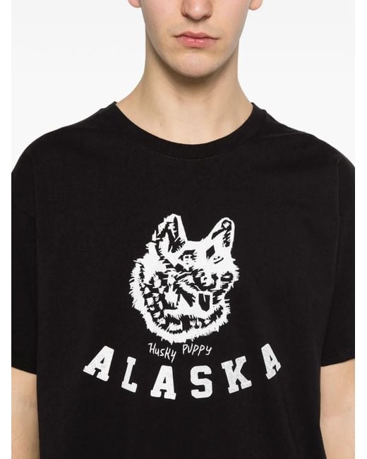 WILD DONKEY Black Logo-Print T-Shirt for men