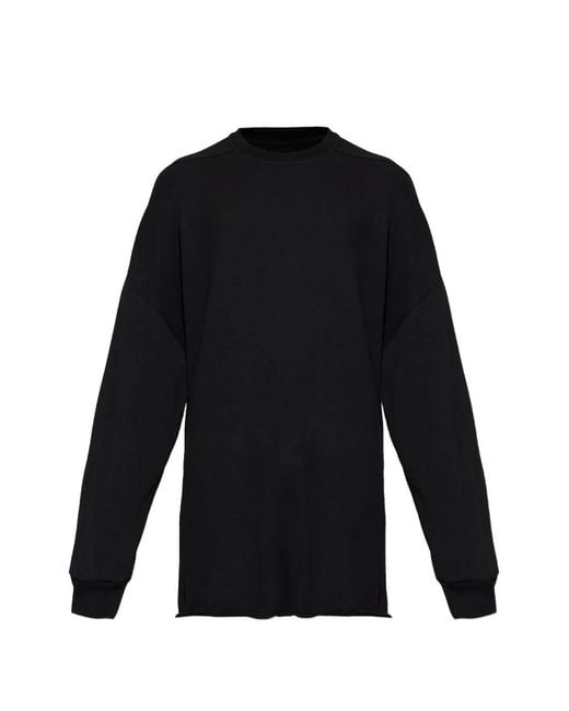 Rick Owens Black Frayed Sweatshirt for men