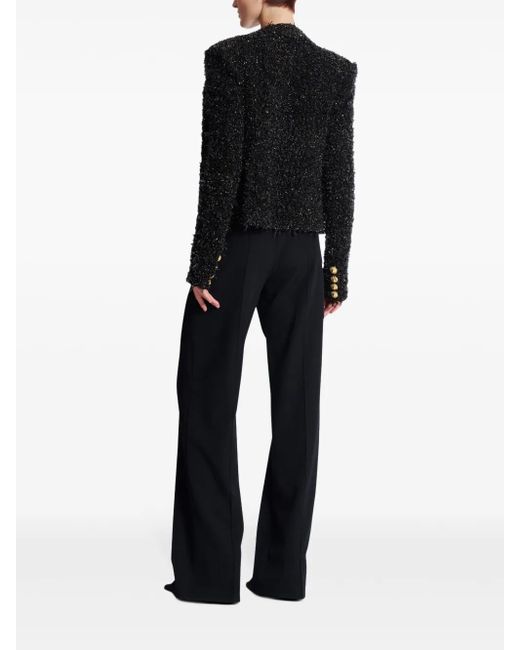 Balmain Black Tweed Buttoned Jacket