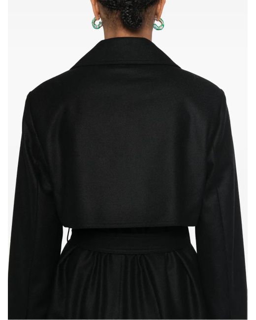 Boss Black Felted Trench Coat