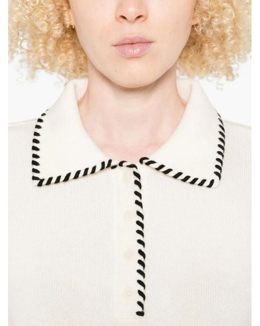 Sandro Polotop Met Gevlochten Afwerking in het White