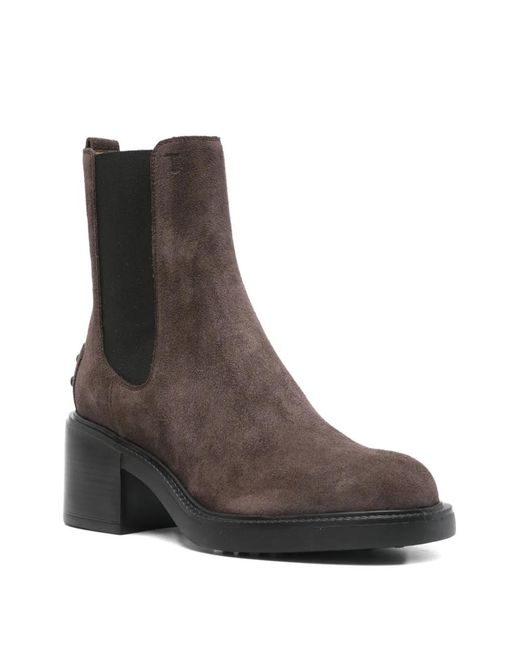 Tod's Brown Leather Ankle Boots