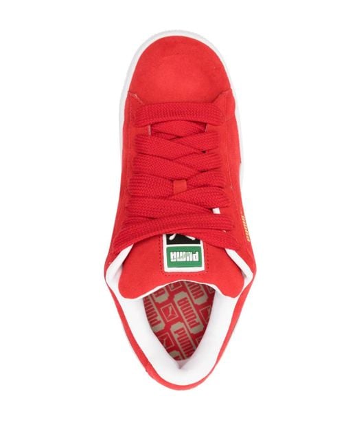 PUMA Red Suede Xl Logo-Print Sneakers