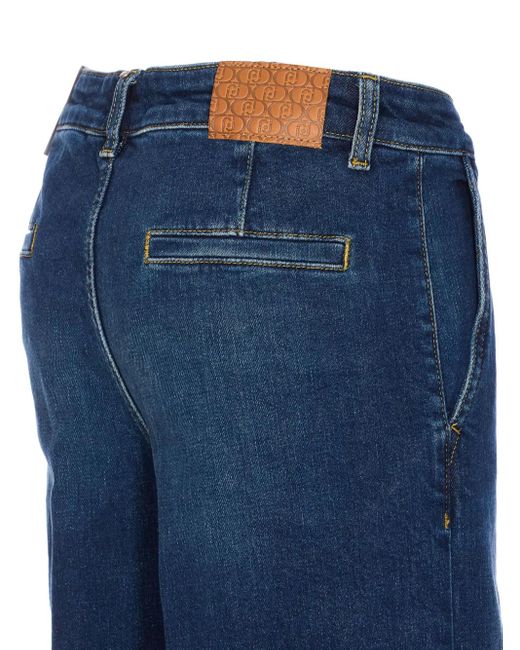 Liu Jo Blue Patch-Pocket Flared Jeans