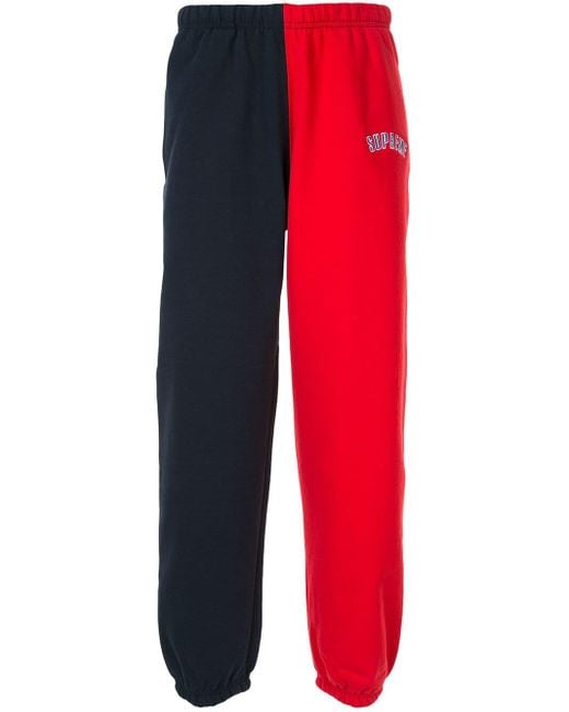 Pantalon de jogging bicolore Supreme pour homme en coloris Rouge | Lyst