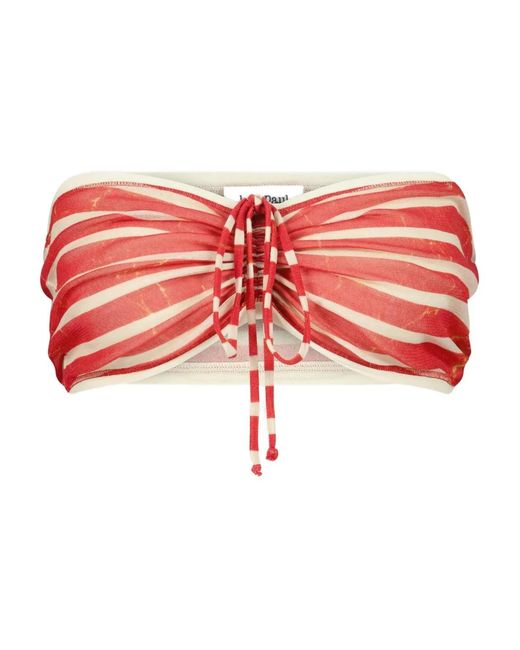 Jean Paul Gaultier Crackling Sailor Gathered-Striped Bandeau