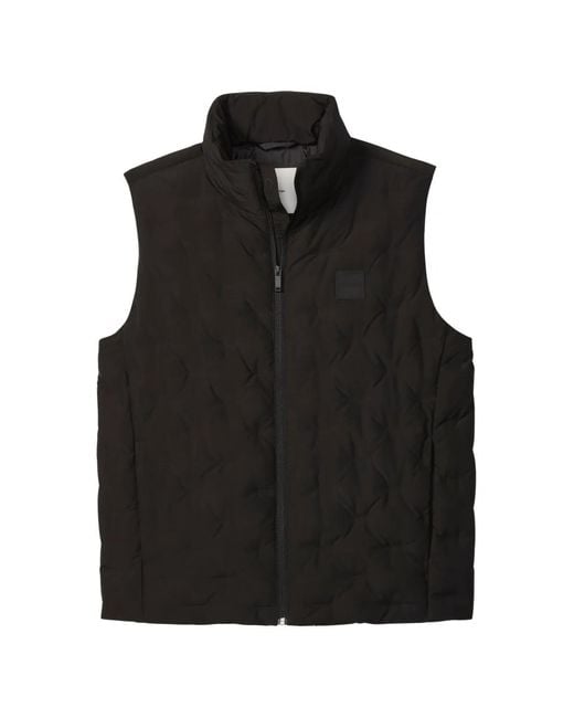 Calvin Klein Black Gilet Matelassé À Patch Logo for men