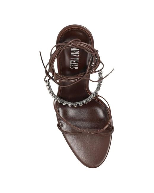 Paris Texas White Crystal-Embellished Tie-Fastening Sandals