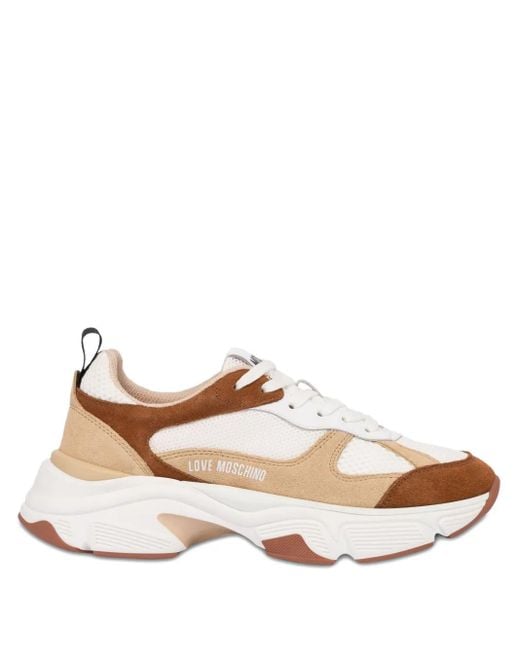 Sneakers Con Lacci di Love Moschino in Natural