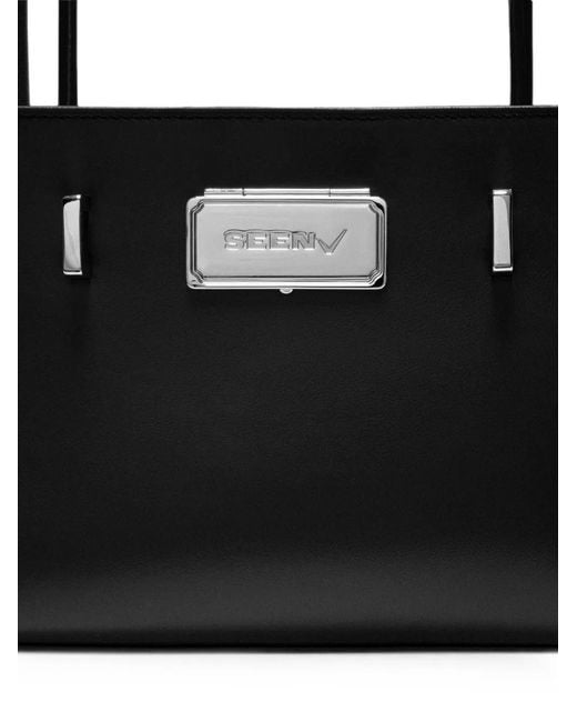 SEEN USERS Black Sac Porté Épaule Aura En Cuir