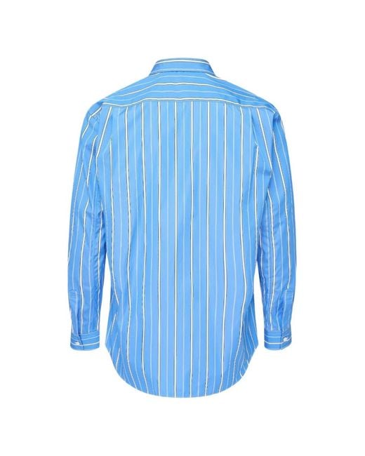 Comme des Garçons Blue Patchwork Striped Shirt for men