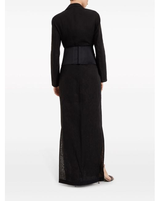 Brunello Cucinelli Black Corset-panel Cotton Organza Dress