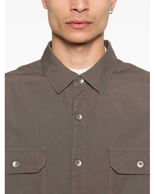Rick Owens Brown Jumbo Cotton Shirt With Chest Pockets For for men
