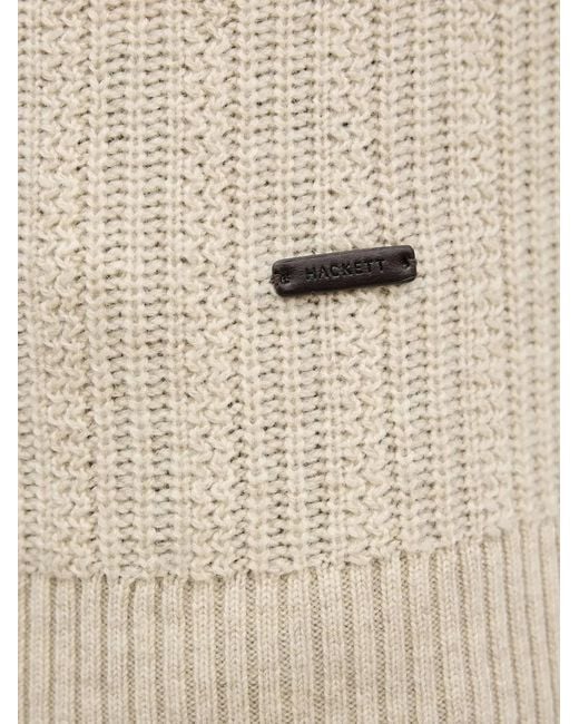 Hackett White Crew-Neck Sweater for men