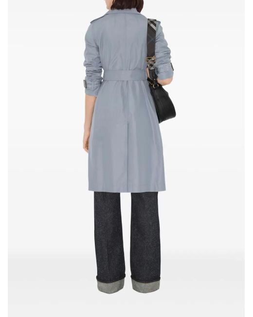 Gabardina de seda Burberry de color Blue