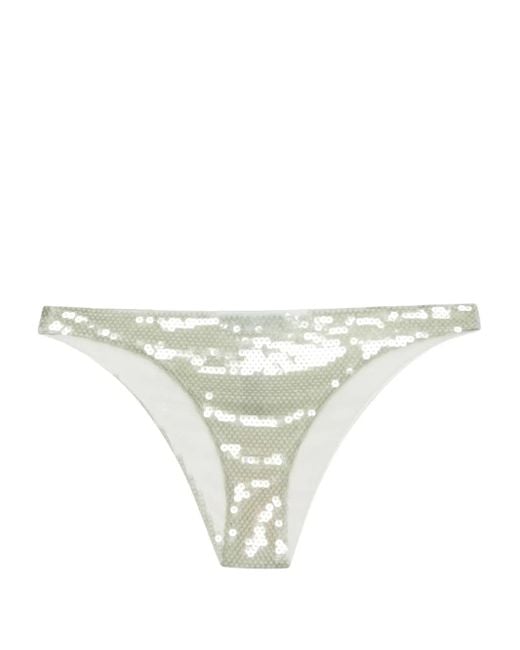 Prada White Sequinned Tulle Bikini Bottoms