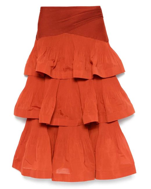 Zimmermann Orange Cotton Long Skirt main image 1
