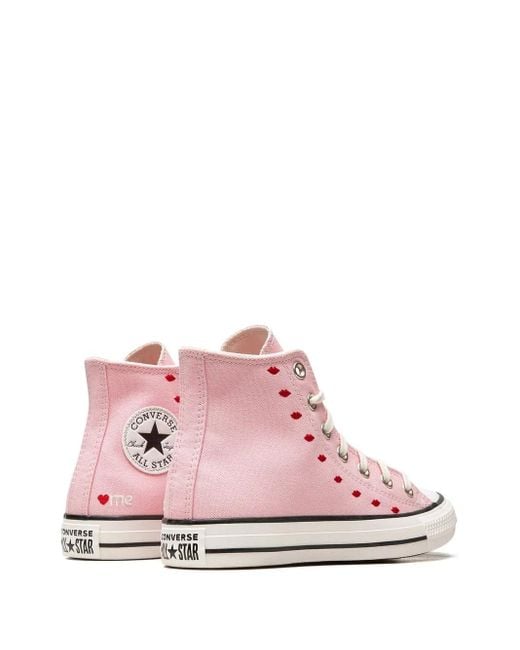 Converse Pink Chuck Taylor All-Star Hi Embroidered Sneakers