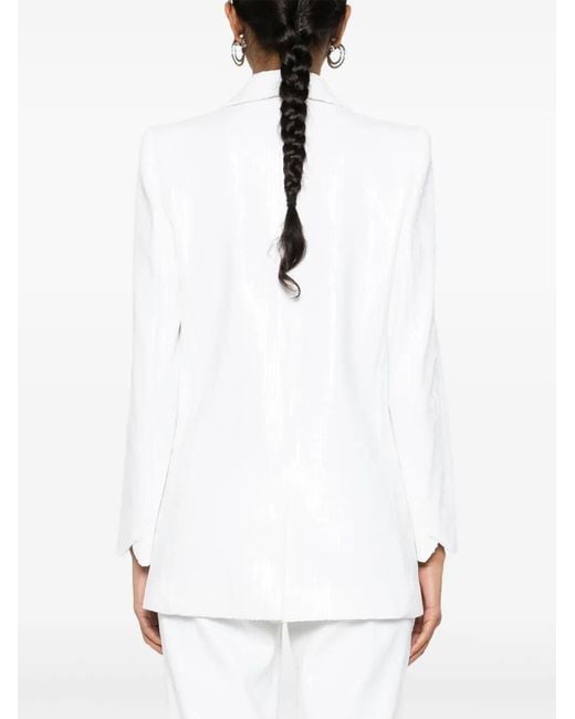 Zadig & Voltaire White Vive Sequin-Design Blazer