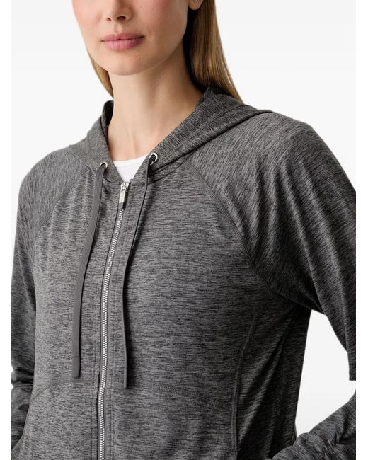 DKNY Gray Zip-Up Drawstring Hoodie