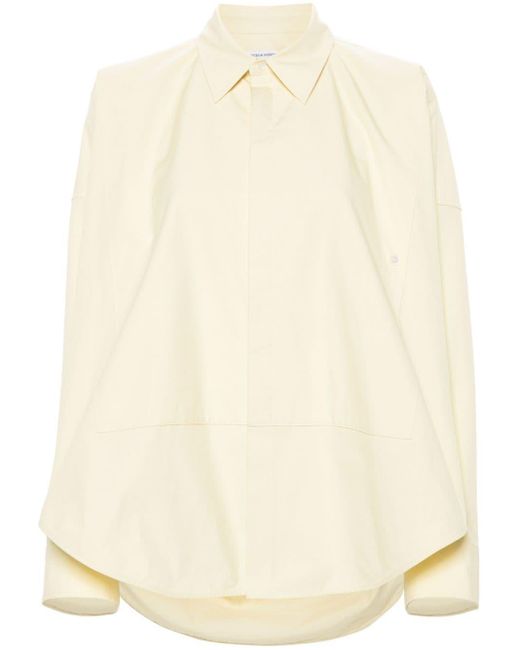 Bottega Veneta Natural Spread-collar Cotton Shirt