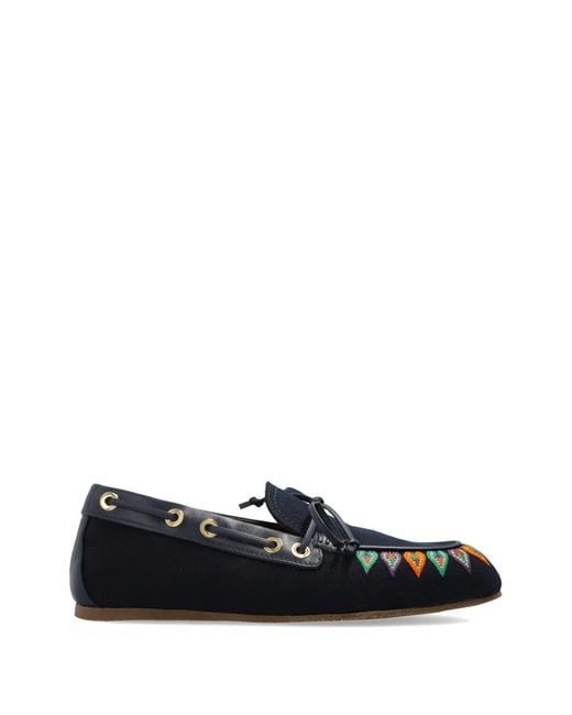Etro Blue Embroidered Eyelet Sneakers