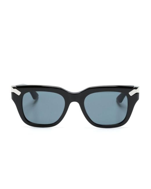 Alexander McQueen Eckige Sonnenbrille mit Logo-Gravur in Blue für Herren