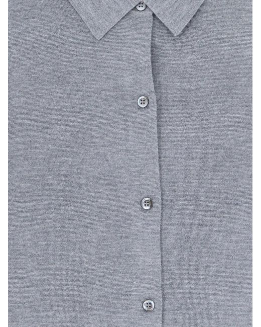 Aspesi Gray Button-Up Collared Cardigan