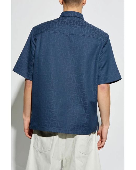 Givenchy Overhemd Met Monogram-Print in het Blue voor heren