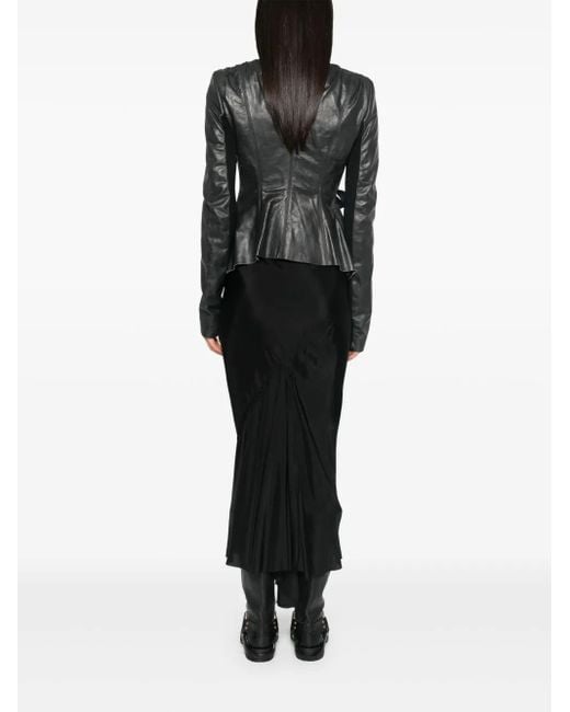 Rick Owens Black Leather Jacket