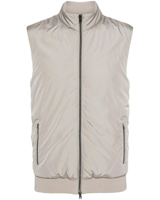 Herno Gray Panelled Padded Gilet for men