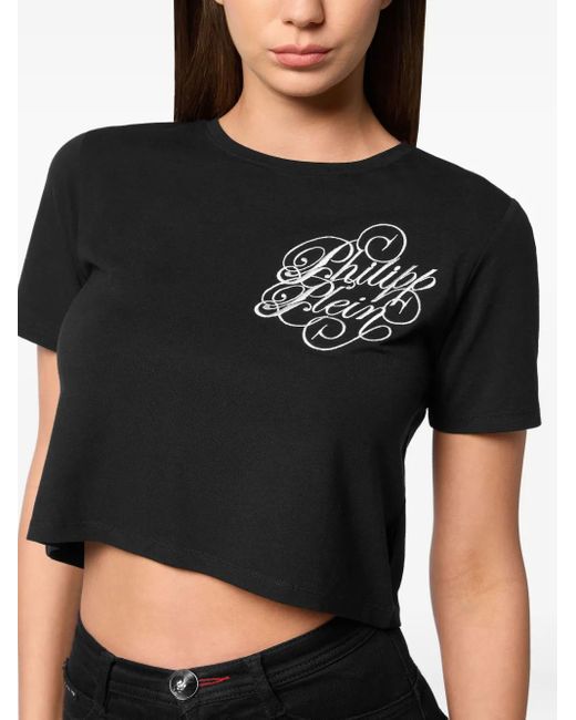 Philipp Plein Black Embroidered Short-Sleeve T-Shirt