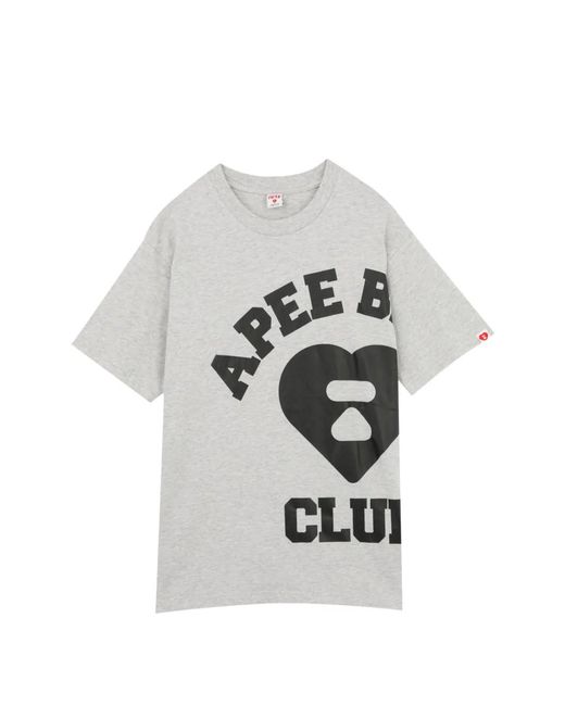 AAPE BY A BATHING AP Gray Heart Logo T-Shirt