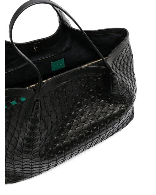 Serapian Black Textured Shoulder Bag