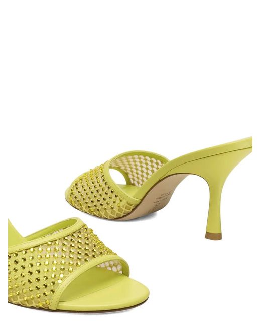 Stuart Weitzman Yellow Bareitall Mules