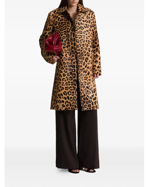 Alberta Ferretti Natural Leopard Print Coat