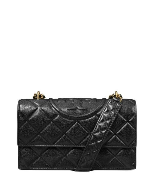 Tory Burch Black Kleine Fleming Schultertasche